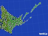 2020年09月02日の道東のアメダス(風向・風速)