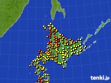 北海道地方のアメダス実況(気温)(2020年09月03日)