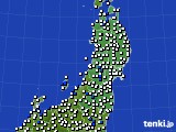 2020年09月05日の東北地方のアメダス(風向・風速)