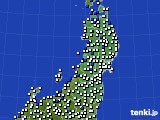 2020年09月06日の東北地方のアメダス(風向・風速)