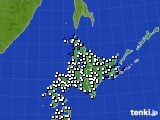 2020年09月11日の北海道地方のアメダス(風向・風速)