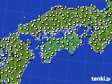 四国地方のアメダス実況(風向・風速)(2020年09月12日)
