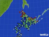 2020年09月13日の北海道地方のアメダス(日照時間)