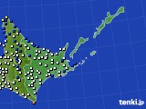 2020年09月13日の道東のアメダス(風向・風速)