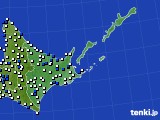 2020年09月16日の道東のアメダス(風向・風速)