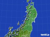 東北地方のアメダス実況(降水量)(2020年09月18日)
