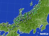 北陸地方のアメダス実況(降水量)(2020年09月18日)