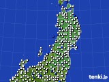 2020年09月18日の東北地方のアメダス(風向・風速)