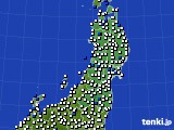 2020年09月19日の東北地方のアメダス(風向・風速)