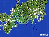 東海地方のアメダス実況(風向・風速)(2020年09月19日)