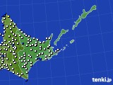 道東のアメダス実況(風向・風速)(2020年09月21日)