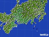 2020年09月25日の東海地方のアメダス(風向・風速)