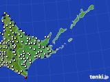 道東のアメダス実況(風向・風速)(2020年09月25日)