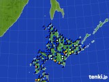 北海道地方のアメダス実況(日照時間)(2020年09月27日)