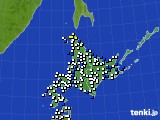 北海道地方のアメダス実況(風向・風速)(2020年09月27日)