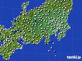 2020年10月01日の関東・甲信地方のアメダス(風向・風速)