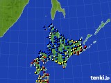 2020年10月02日の北海道地方のアメダス(日照時間)