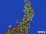 2020年10月02日の東北地方のアメダス(日照時間)