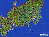 2020年10月02日の関東・甲信地方のアメダス(日照時間)