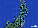 2020年10月03日の東北地方のアメダス(日照時間)