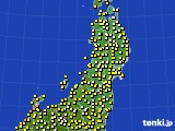 2020年10月03日の東北地方のアメダス(気温)