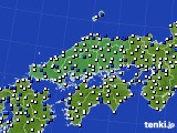 中国地方のアメダス実況(風向・風速)(2020年10月05日)