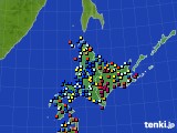 2020年10月06日の北海道地方のアメダス(日照時間)