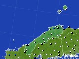 2020年10月06日の島根県のアメダス(風向・風速)