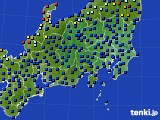 2020年10月07日の関東・甲信地方のアメダス(日照時間)