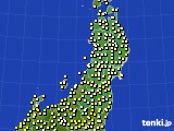 2020年10月07日の東北地方のアメダス(気温)