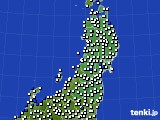 東北地方のアメダス実況(風向・風速)(2020年10月07日)