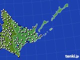 道東のアメダス実況(風向・風速)(2020年10月07日)