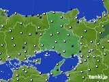 2020年10月07日の兵庫県のアメダス(風向・風速)