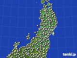 2020年10月08日の東北地方のアメダス(気温)