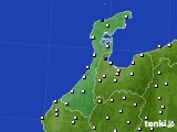 2020年10月08日の石川県のアメダス(風向・風速)