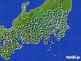 関東・甲信地方のアメダス実況(降水量)(2020年10月09日)