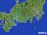 東海地方のアメダス実況(風向・風速)(2020年10月09日)