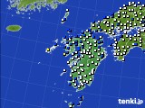 九州地方のアメダス実況(風向・風速)(2020年10月10日)