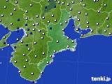 2020年10月10日の三重県のアメダス(風向・風速)