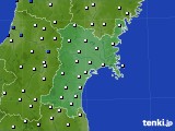 2020年10月10日の宮城県のアメダス(風向・風速)