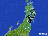 東北地方のアメダス実況(降水量)(2020年10月12日)