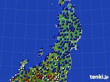 東北地方のアメダス実況(日照時間)(2020年10月12日)