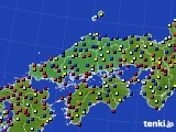2020年10月12日の中国地方のアメダス(日照時間)