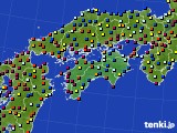 四国地方のアメダス実況(日照時間)(2020年10月12日)