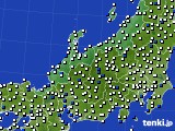 北陸地方のアメダス実況(風向・風速)(2020年10月13日)
