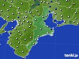2020年10月13日の三重県のアメダス(風向・風速)