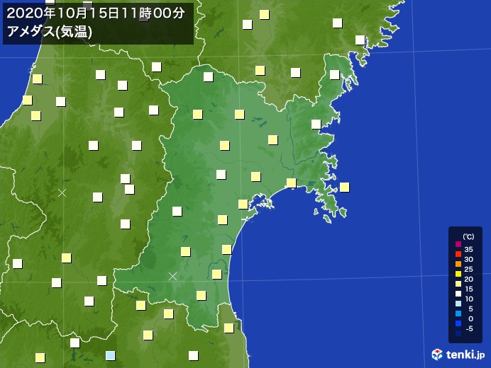 蔵王 宮城県 の過去のアメダス 年10月15日 日本気象協会 Tenki Jp