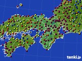 2020年10月15日の近畿地方のアメダス(日照時間)