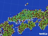 2020年10月15日の中国地方のアメダス(日照時間)