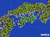 四国地方のアメダス実況(日照時間)(2020年10月15日)